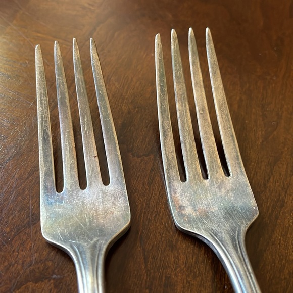 Set of 2 VTG ca 1915 Fairfield silver plate dinner forks - Picture 3 of 9